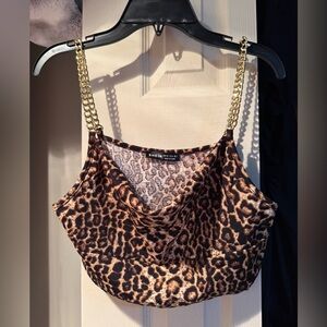 SHEIN Animal Print Chain Strap Camisole